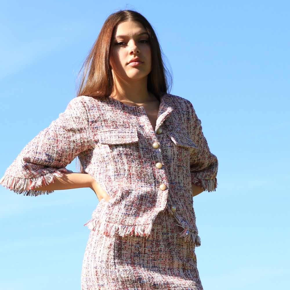 Tweed jacket and skirt